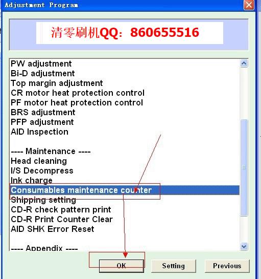 Epson Printer Reset Example